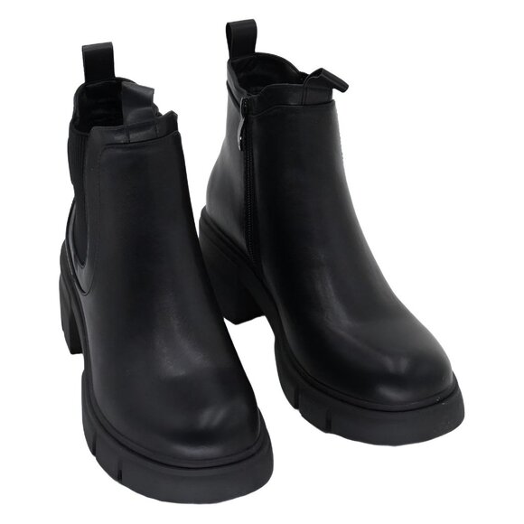 GC Shoes Shoes - GC Shoes Women's William Chelsea Lug Sole Booties Black 8M
